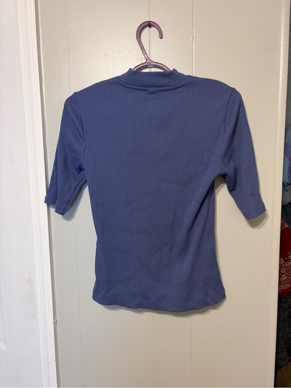 🍁🍂Old Navy Ribbed Mock Neck Top in Dusty Blue🍁🍂 - Picture 3 of 5